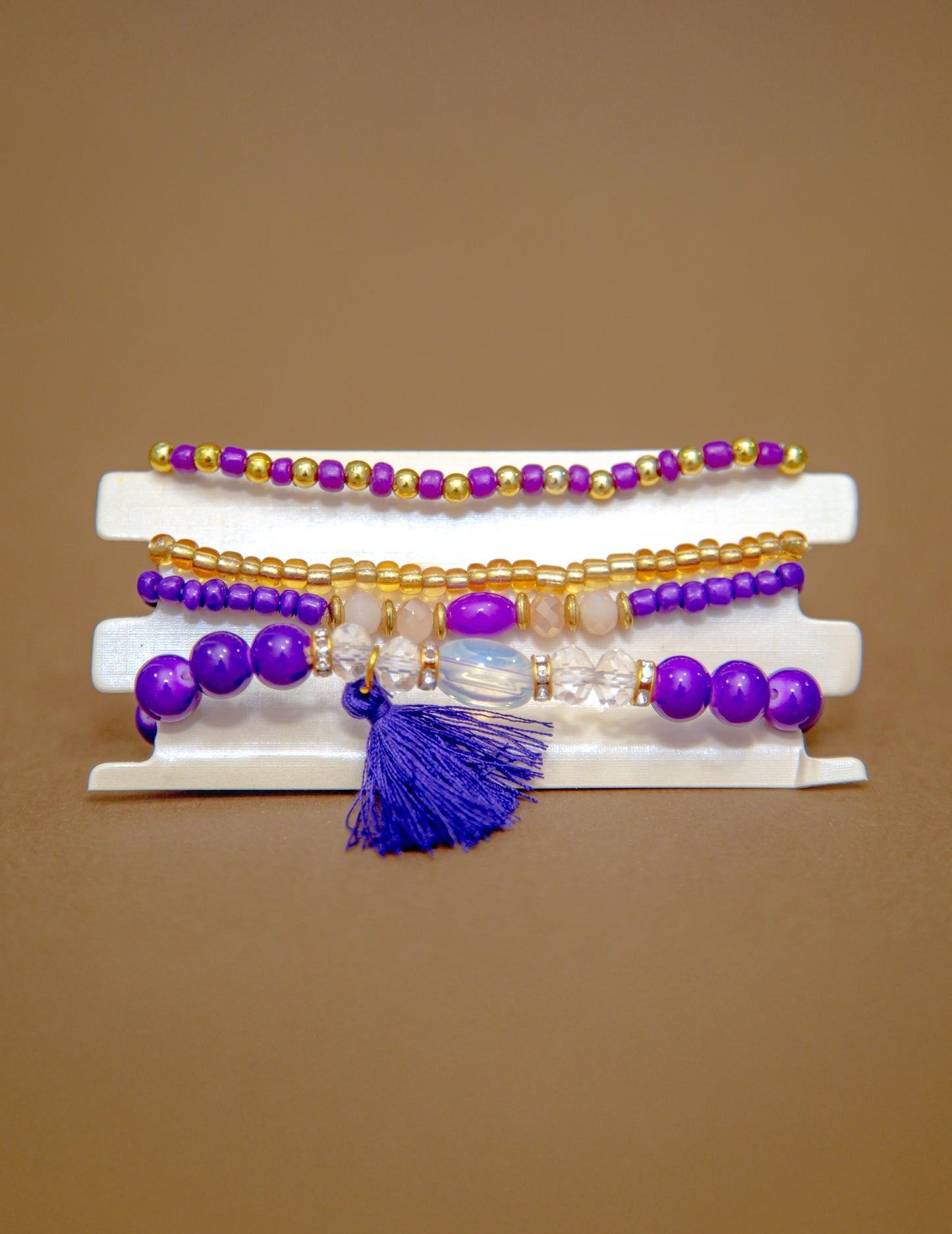Conjunto de pulseras de cuentas Fiesta Vibes (paquete de 4)