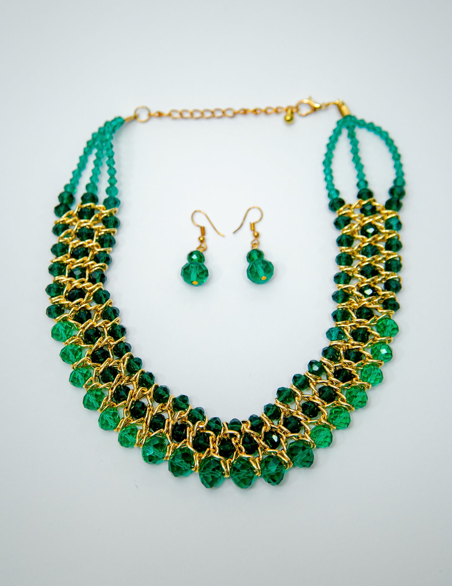 Twilight Crystal Murano Necklace & Earrings Set