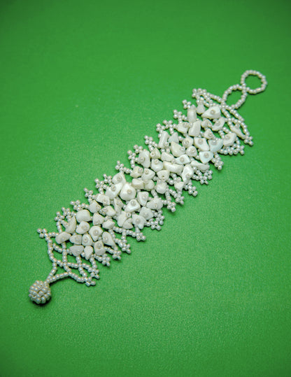 Brazalete de cuentas de encaje de cristal