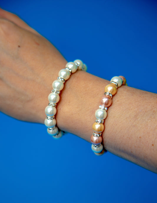 Pulsera de perlas prismáticas