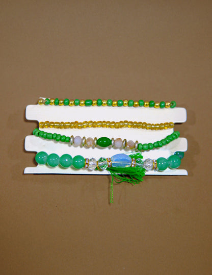 Conjunto de pulseras de cuentas Fiesta Vibes (paquete de 4)