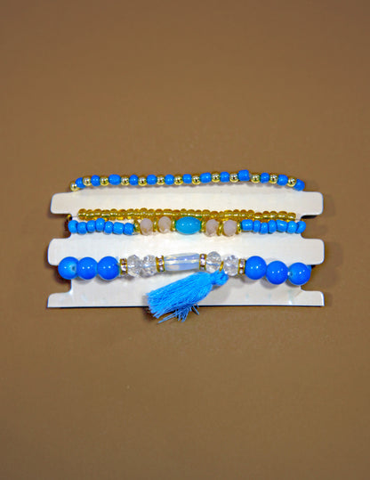 Conjunto de pulseras de cuentas Fiesta Vibes (paquete de 4)