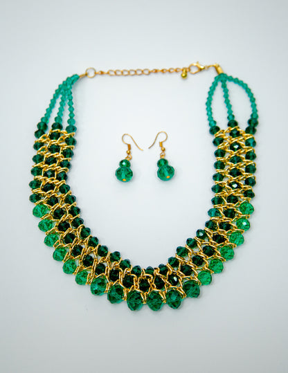 Twilight Crystal Murano Necklace & Earrings Set