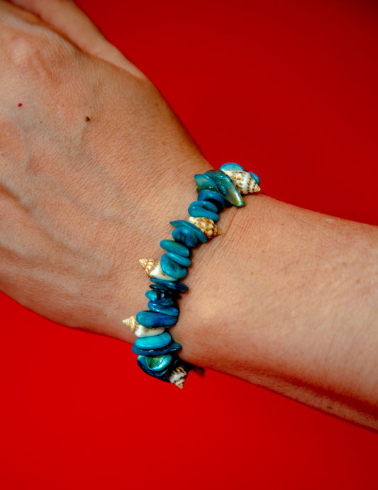 Pulsera de concha y piedra de ensueño de coral