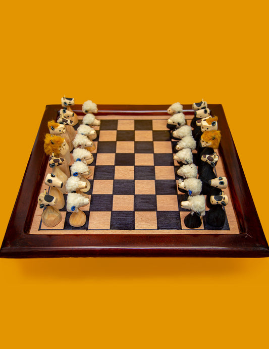 Farmyard Battle Wooden Chess Set