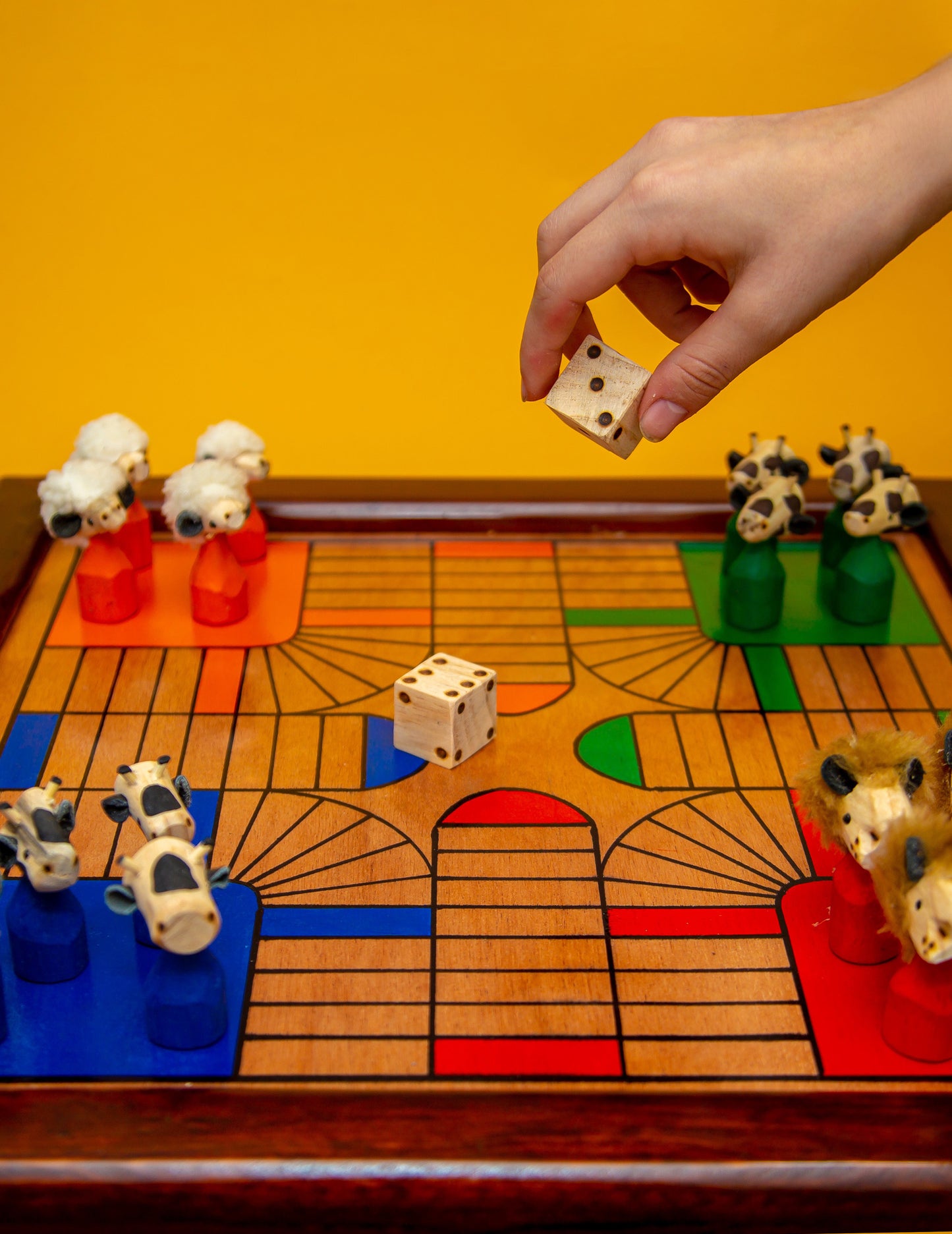 Critter Clash Handmade Wooden Ludo Game